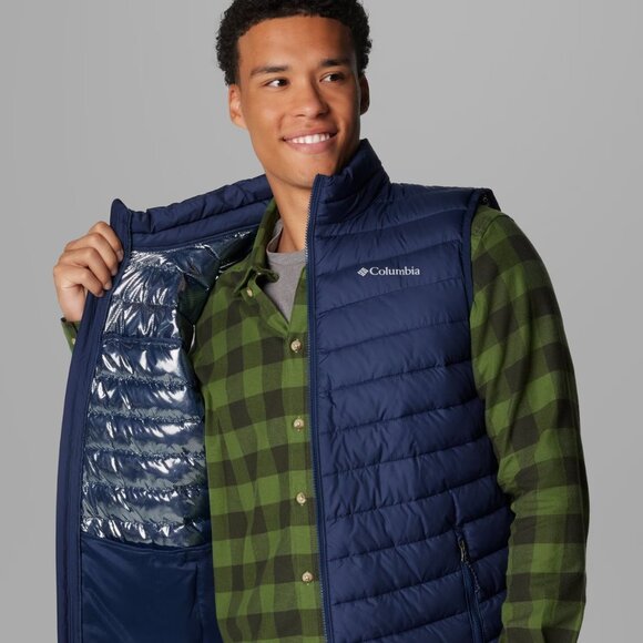 Columbia Puffer Vest Thermal Reflective Omni-Heat Slope Edge XM8758 Navy L - Picture 3 of 16